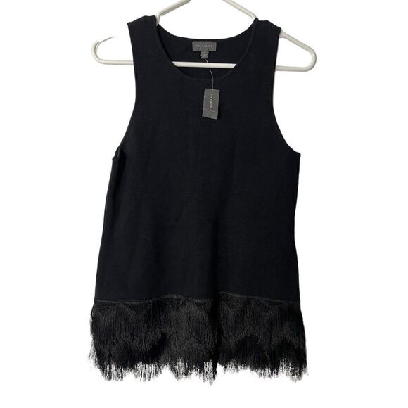 fringe bottom flapper black tank top - Picture 1 of 6